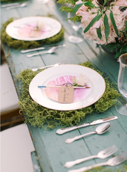 Растительный декор на свадебном столе